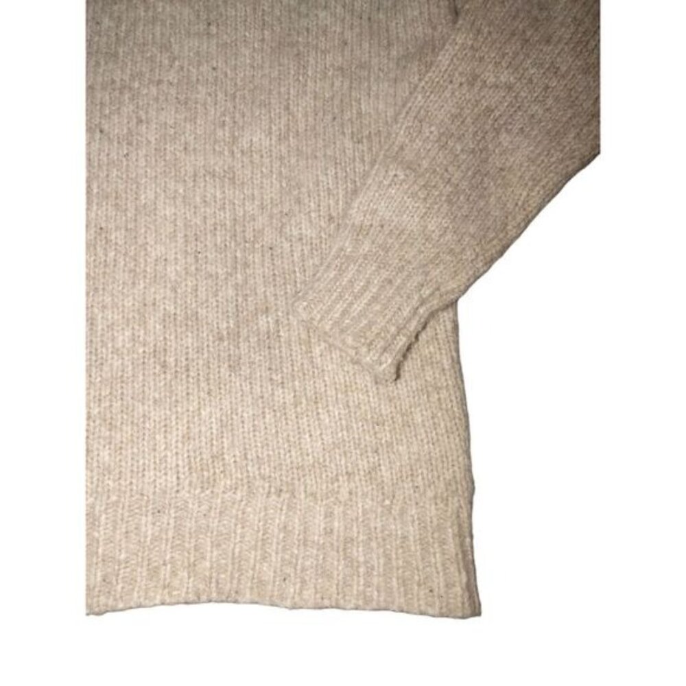 J Crew Womens Beige XXS Wool Blend Button Shoulder Sweater Mock Neck Classic - Picture 9 of 11